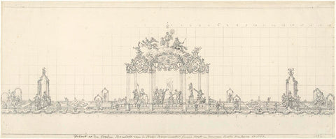 Table decoration at the golden wedding of mayor Gerrit Hooft, 1757, Simon Fokke (attributed to), 1757 Canvas Print