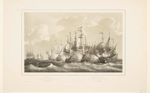 Battle of the Sont, 1658, Petrus Johannes Schotel, 1848 - 1855 Canvas Print