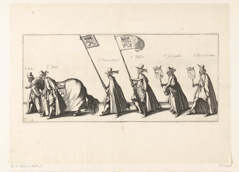 The funeral procession (plate 5), 1623, Simon Frisius, 1624 Canvas Print