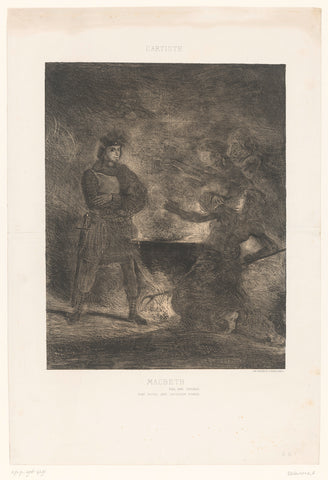 Macbeth raadpleegt de drie heksen, Eugène Delacroix, 1825 Canvas Print