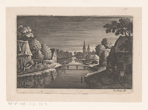 Dorp bij nacht, Matthäus Merian (I), 1603 - 1650 Canvas Print