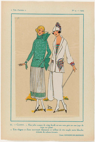 Très Parisien, 1923, No. 4: 11. - CASINO. 1. Une jolie casaque...., anonymous, 1923 Canvas Print