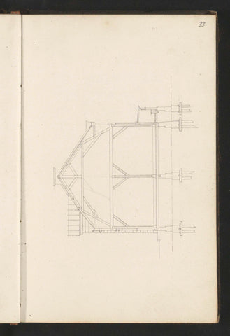 Roof construction, Willem Springer jr., c. 1864 Canvas Print