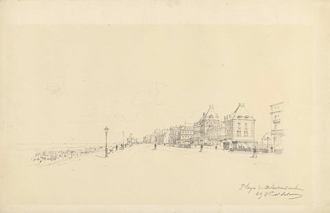 Boulevard en strand te Blankenberge, Maxime François Antoine Lalanne, 1837-1886 Canvas Print