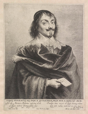 Portret van Constantijn Huygens (I), Lucas Vorsterman (I), 1630 - 1674 Canvas Print