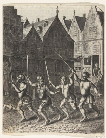 Sword runners at Amsterdam, 1534, anonymous, 1612 - 1614 Canvas Print