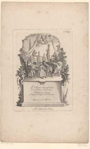 Harlekijns liefde, Johann Esaias Nilson, 1731 - 1788 Canvas Print