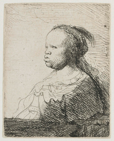 Bust of an African woman, Rembrandt van Rijn, c. 1630 Canvas Print