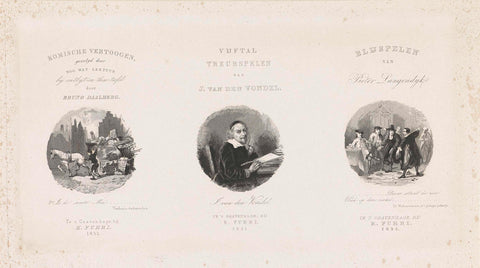 Title pages for three different books, Willem Frederik Wehmeyer, 1851 Canvas Print