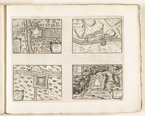 Maps of the forts Rebus, Balaguier, Henuin and Ager, c. 1702, anonymous, 1702 - 1703 Canvas Print