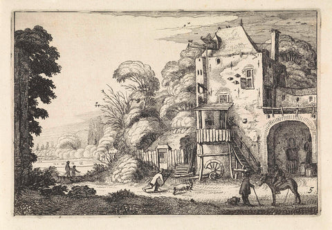 Inn in a Landscape, Jan van de Velde (II), 1616 Canvas Print