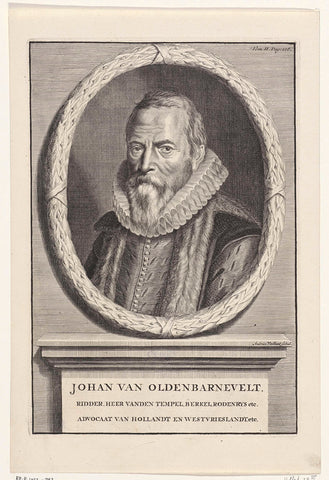 Portrait of Johan van Oldenbarnevelt, Andries Vaillant, 1703 Canvas Print