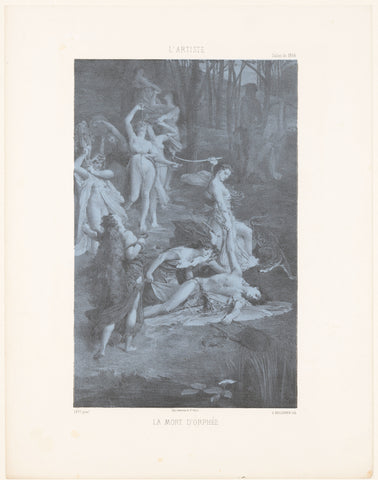 Orpheus is killed by the bacchanten, Georges Bellenger, 1866 Canvas Print