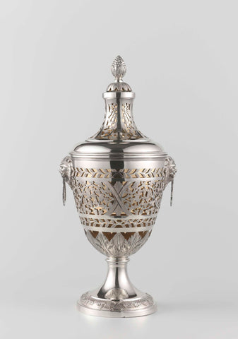 Chestnut vase with gilded silver inner wall visible through the openwork parts, Francois Marcus Simons, 1803 Canvas Print