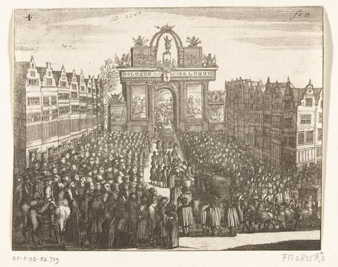 Honorary gate founded at the Place in The Hague, 1691, anonymous, 1691 Canvas Print