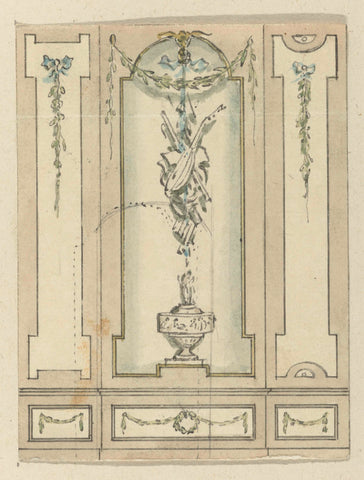 Design for a cabinet at aren't van Hasselt, Keizersgracht 584, Amsterdam, Jurriaan Andriessen, 1783 Canvas Print