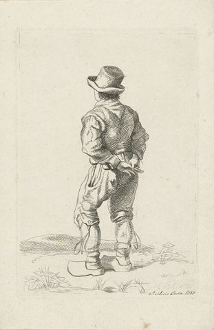 Study of a farm boy, Joseph Mendes da Costa (1806-1893), 1830 Canvas Print