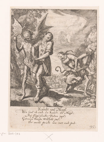 Man and Woman with Death, Rudolph Meyer, 1650 Canvas Print