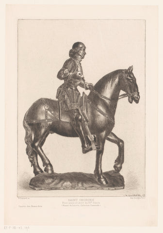 Saint George on horseback, Henri Charles Guérard, 1897 Canvas Print