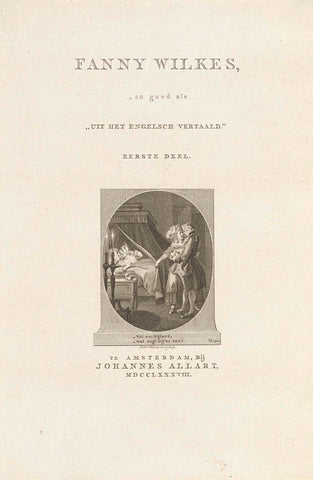 Title page for: 'Fanny Wilkes', 1788, Reinier Vinkeles (I), 1788 Canvas Print