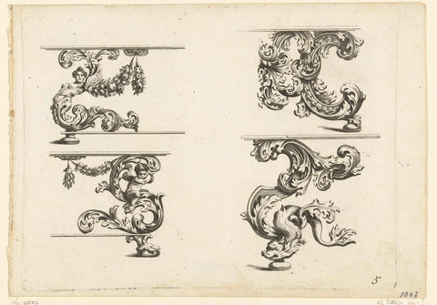 Four table legs, Susanne Maria von Sandrart, 1668 - 1708 Canvas Print