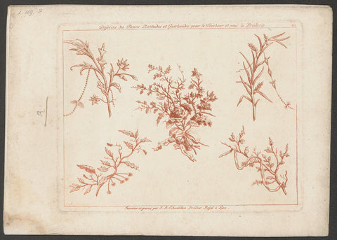 Tendrils and branches, Jean Baptiste Echantillon, 1784 - 1785 Canvas Print