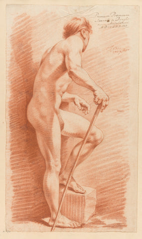 Standing male nude, seen from the side (1st prize 1773), Johannes van Dregt, 1773 Canvas Print