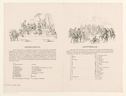 Explanation and legend accompanying sixth and seventh print of Utrecht masquerade in 1856, Willem Pieter Hoevenaar, 1856 Canvas Print