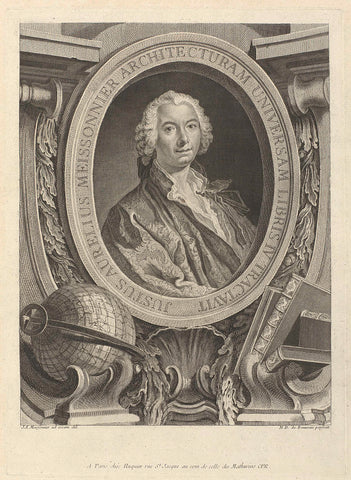 Portret van Juste-Aurèle Meissonnier, Nicolas de Beauvais, Juste Aurèle Meissonnier, 1738 - 1749 Canvas Print