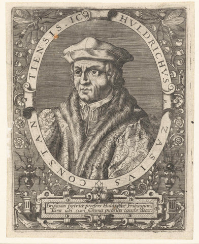 Portrait of Ulrich Zasius, Theodor de Bry, c. 1597 - c. 1599 Canvas Print