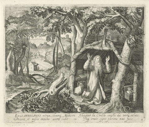 H. Arnulphus van Metz as hermit, Jan van Londerseel, 1580 - 1625 Canvas Print