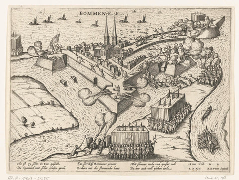 Bommenede taken by the Spaniards, 1575, Frans Hogenberg, 1575 - 1577 Canvas Print