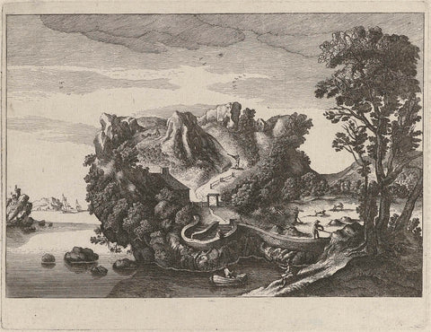 Landscape in the shape of a man's head, Wenceslaus Hollar, 1617 - 1625 Canvas Print