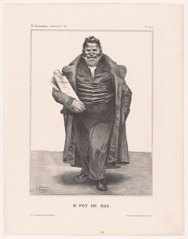 Caricature of Joseph de Podenas, Honoré Daumier, 1833 Canvas Print