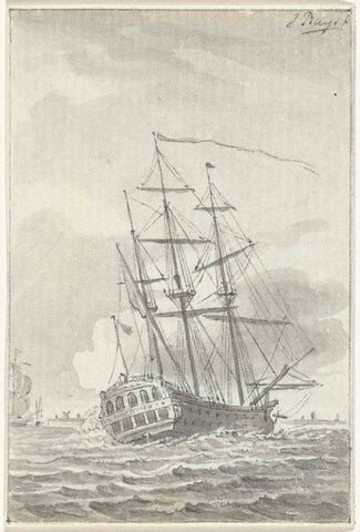 Verzeilen van het schip Prins Willem, 1781, Jacobus Buys, 1781 - 1795 Canvas Print