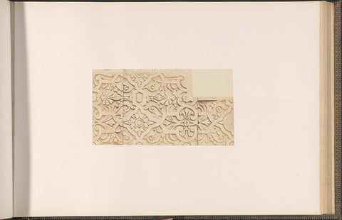 Plaster model for façade decoration on the Bibliothèque Impériale of the Palais du Louvre, Édouard Denis Baldus, c. 1855 - c. 1857 Canvas Print