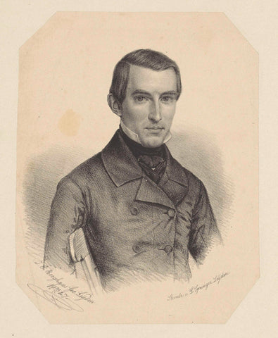 Portrait of Arn. van Gennep, Johann Peter Berghaus, 1847 Canvas Print