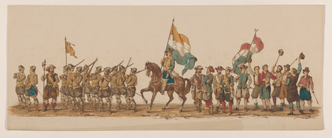 First and second group in Delft parade of 1862, Willem Bernardus IJzerdraat, 1862 Canvas Print