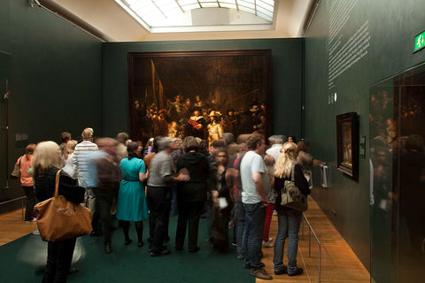 Room with visitors for the Night Watch and a small copy to the Night Watch, 2009 Canvas Print