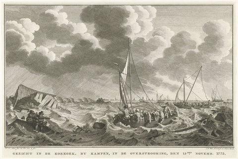 Dike breach at Kampen, 1775, Noach van der Meer (II), 1775 - 1776 Canvas Print