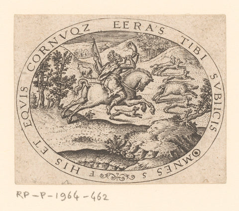 Hercules hunts the boar of Erymanthus, Etienne Delaune, 1528 - 1583 Canvas Print