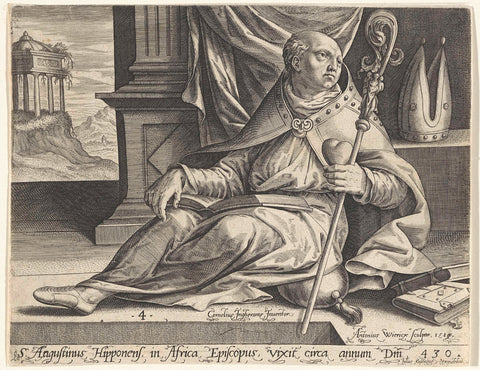 Father Augustine of Hippo, Antonie Wierix (II), 1589 Canvas Print