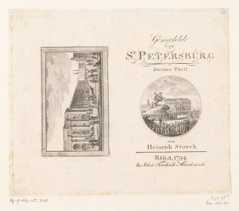 Two cityscapes on St. Petersburg, Daniel Nikolaus Chodowiecki, 1793 Canvas Print