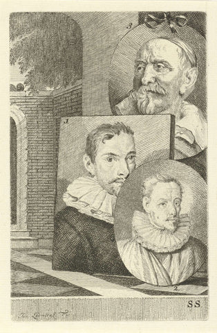 Portraits of Cornelis Jacobsz. Delff, Gheraert Verspronck and Jan Snellinck, Jan l'Admiral, 1764 Canvas Print