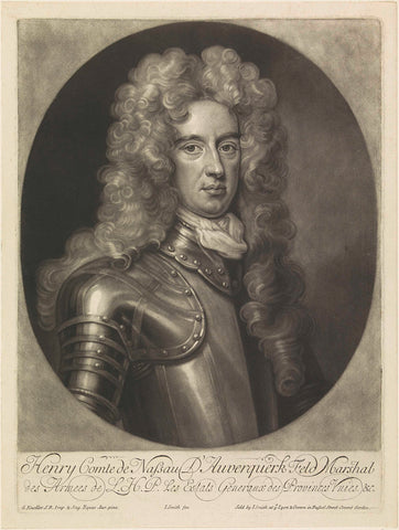 Portrait of Hendrik, Count of Nassau-Ouwerkerk, John Smith (printmaker/ publisher), 1662 - 1743 Canvas Print