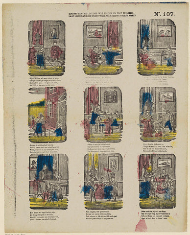 Kinders have you lust to see something and what to read, / Let dear then this print be something new for you, M. Hemeleers-van Houter, 1827 - 1894 Canvas Print