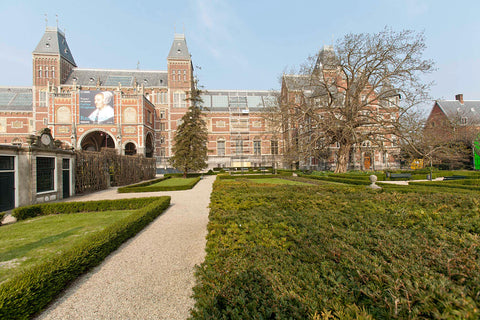 Garden with in the background the south façade and the Villa, left in front of the garden house, 2007 Canvas Print