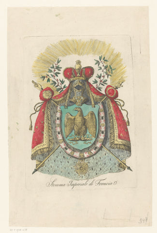 Coat of arms of the First French Empire (1804-1814/1815), anonymous, 1805 - 1850 Canvas Print