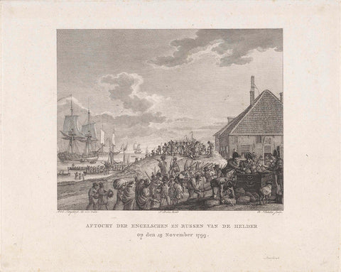 Retreat of the British and Russians from Den Helder, 1799, Reinier Vinkeles (I), 1800 - 1802 Canvas Print