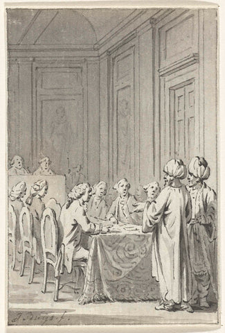 Reception of the Moroccan Ambassador to the States General, 26 September 1759, Jacobus Buys, 1759 - 1801 Canvas Print